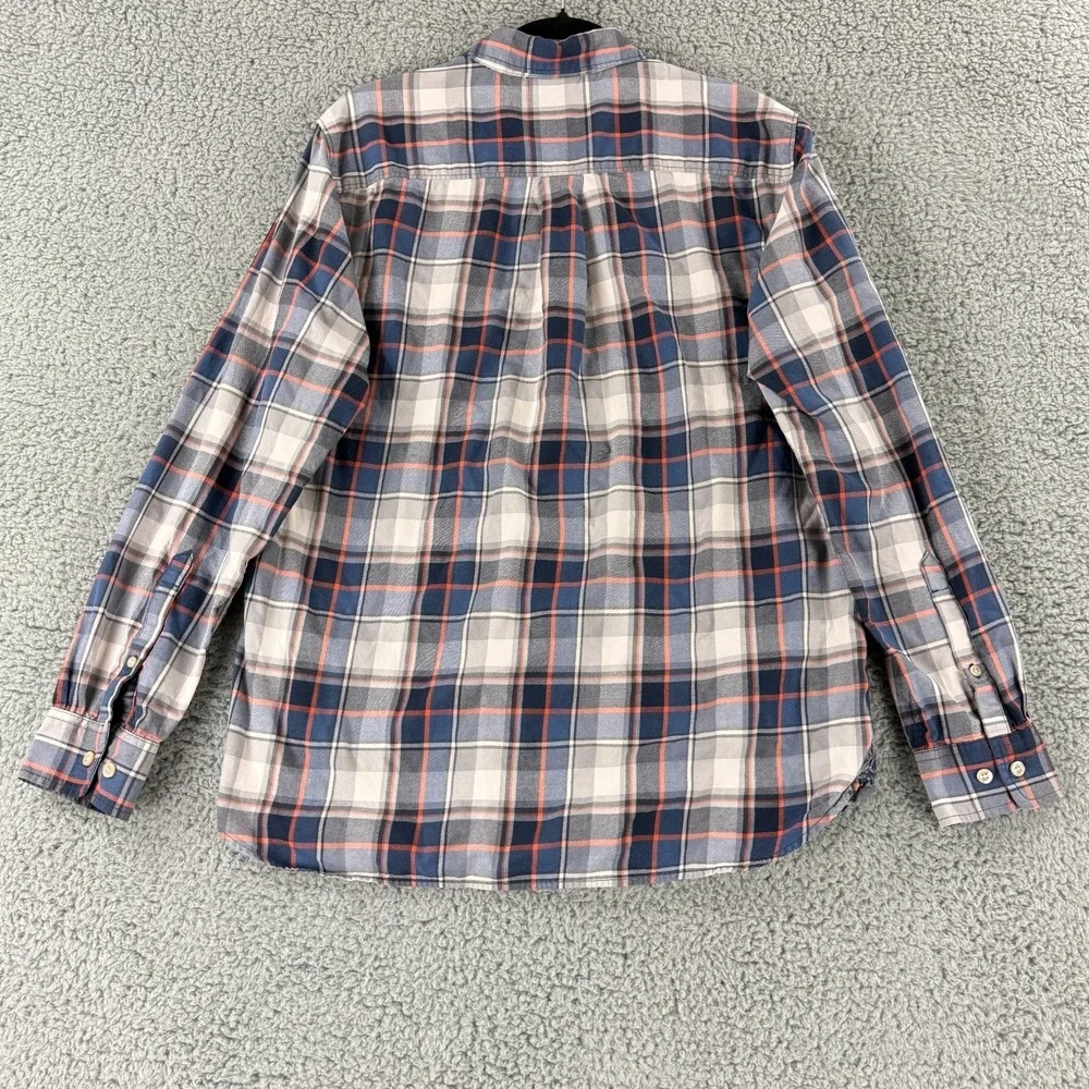 The North‎ Face Button-Up Shirt Mens Medium Blue Plaid Long Sleeve Cotton Casual